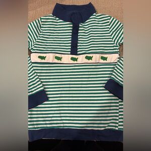 Striped Kids Shirt with Green Accents